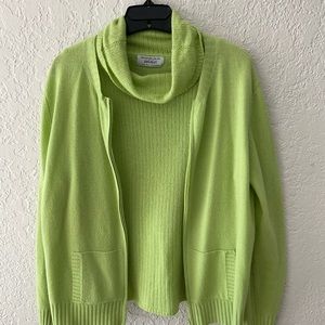 Beautiful lime sherbet colored cashmere twin set!